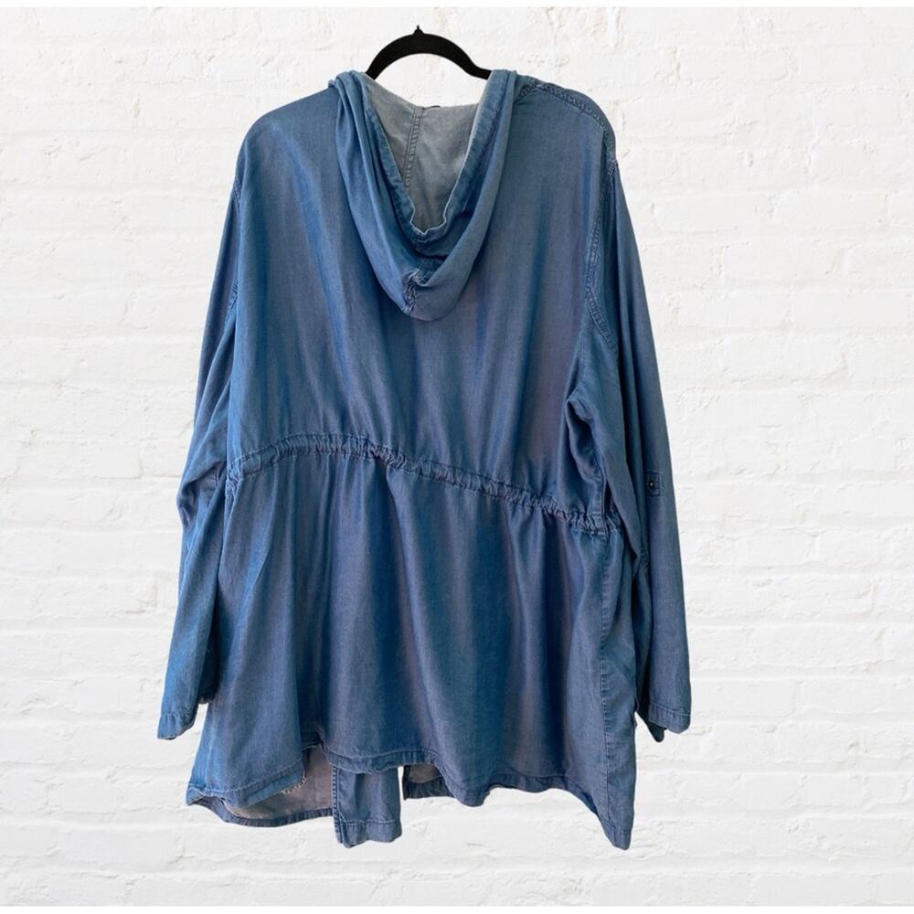 Simply Emma lightweight tensel denim jacket with hood - Picture 2 of 5